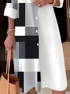Women's Shirt Dress Casual Dress Midi Dress Outdoor Office Daily Polyester Fashion Modern Shirt Collar Button Pocket Long Sleeve Fall Winter 2023 Loose Fit Gray Plaid S M L XL 2XL 5 Women's Shirt Dress Casual Dress Midi Dress Outdoor Office Daily Polyester Fashion Modern Shirt Collar Button Pocket Long Sleeve Fall Winter 2023 Loose Fit Gray Plaid S M L XL 2XL -Casual Print Dress Sales nyeslv1693473886075