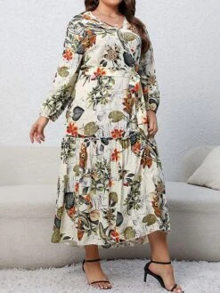 Women's Casual Dress Swing Dress Print Dress Leaf Floral Ruffle Print V Neck Long Dress Maxi Dress Fashion Streetwear Outdoor Daily Long Sleeve Regular Fit Blue Apricot Fall Winter XL XXL 3XL 4XL 21 Women's Casual Dress Swing Dress Print Dress Leaf Floral Ruffle Print V Neck Long Dress Maxi Dress Fashion Streetwear Outdoor Daily Long Sleeve Regular Fit Blue Apricot Fall Winter XL XXL 3XL 4XL -Casual Print Dress Sales oandmn1697539482626