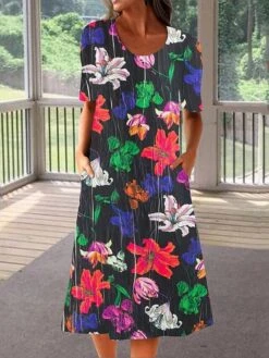 Women's Casual Dress Summer Dress Print Dress Floral Geometric Pocket Print Crew Neck Midi Dress Fashion Mature Outdoor Daily Short Sleeve Loose Fit Black White Red Summer Spring S M L XL XXL 12 Women's Casual Dress Summer Dress Print Dress Floral Geometric Pocket Print Crew Neck Midi Dress Fashion Mature Outdoor Daily Short Sleeve Loose Fit Black White Red Summer Spring S M L XL XXL -Casual Print Dress Sales ocxdpd1679393338731