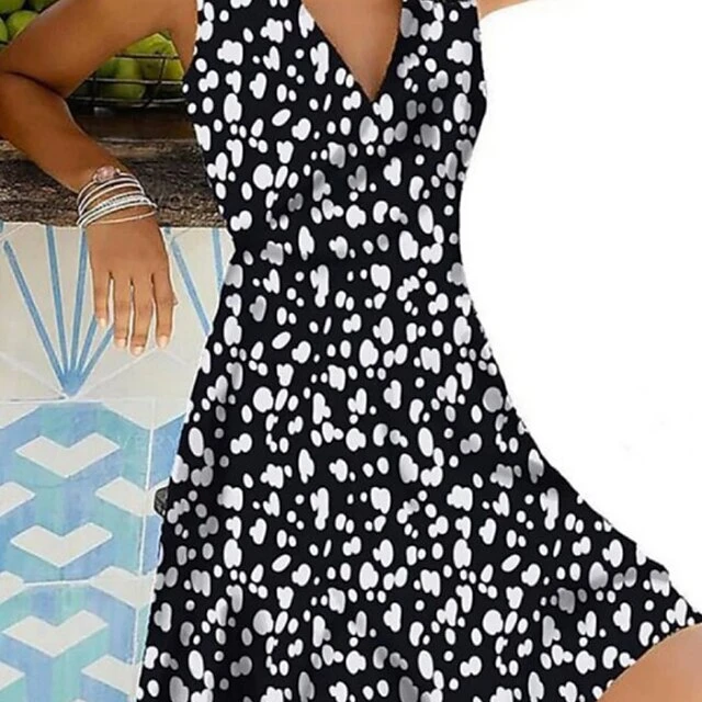 Women's Casual Dress Floral Dress Print Dress Midi Dress Black Purple Beige Sleeveless Floral Print Summer Spring V Neck Fashion Loose Fit 2023 S M L XL XXL 3XL 4XL 5XL 2 Women's Casual Dress Floral Dress Print Dress Midi Dress Black Purple Beige Sleeveless Floral Print Summer Spring V Neck Fashion Loose Fit 2023 S M L XL XXL 3XL 4XL 5XL - Image 2