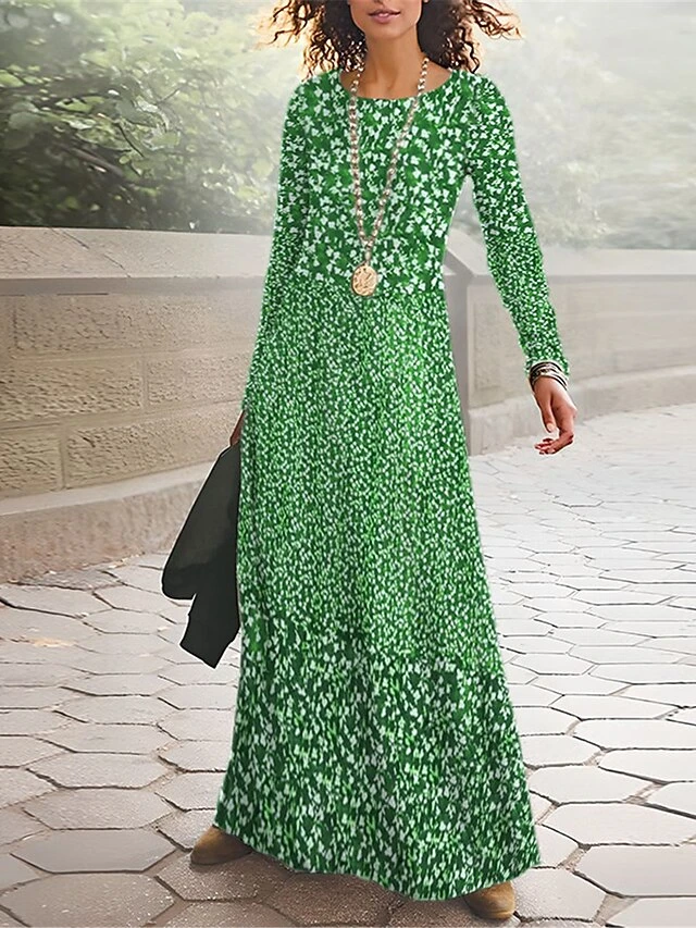 Women's T Shirt Dress Casual Dress Winter Dress Floral Print Crew Neck Long Dress Maxi Dress Fashion Streetwear Outdoor Street Long Sleeve Regular Fit Yellow Wine Navy Blue Spring Fall S M L XL XXL 6 Women's T Shirt Dress Casual Dress Winter Dress Floral Print Crew Neck Long Dress Maxi Dress Fashion Streetwear Outdoor Street Long Sleeve Regular Fit Yellow Wine Navy Blue Spring Fall S M L XL XXL - Image 6