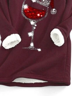 Women‘s Plus Size Christmas Casual Dress Print Crew Neck Long Sleeve Winter Fall Casual Mini Dress Daily Dress / Hoodie Dress -Casual Print Dress Sales odznoa1666854950922