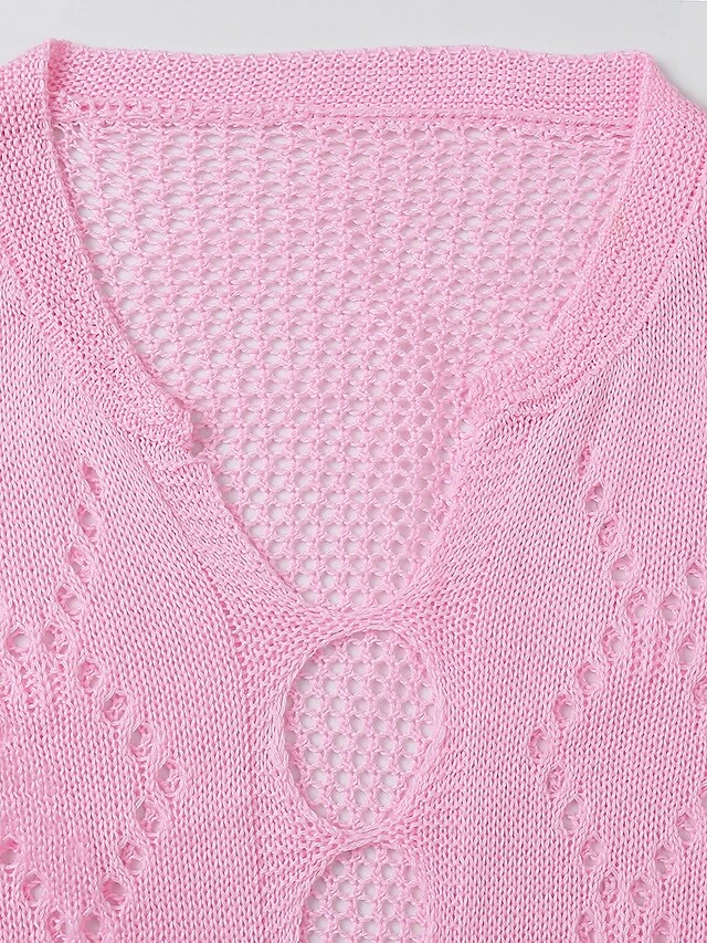 Women's Swimwear Cover Up Beach Dress Normal Swimsuit Oversized Crochet Hole Solid Color Wine Red Lake Green Black White Light Pink Bathing Suits Sports Vacation Sports 10 Women's Swimwear Cover Up Beach Dress Normal Swimsuit Oversized Crochet Hole Solid Color Wine Red Lake Green Black White Light Pink Bathing Suits Sports Vacation Sports - Image 10