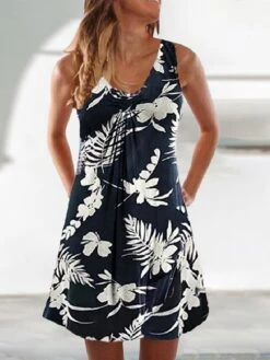 Women's Shift Dress Short Mini Dress Wine Red White Flowers On Red Background White Flowers On Blue Green Leaves On Blue Black Purple Navy Blue Coffee Sleeveless Pure Color Ruched Spring Summer V Neck 13 Women's Shift Dress Short Mini Dress Wine Red White Flowers On Red Background White Flowers On Blue Green Leaves On Blue Black Purple Navy Blue Coffee Sleeveless Pure Color Ruched Spring Summer V Neck -Casual Print Dress Sales ohxiiu1645771690458