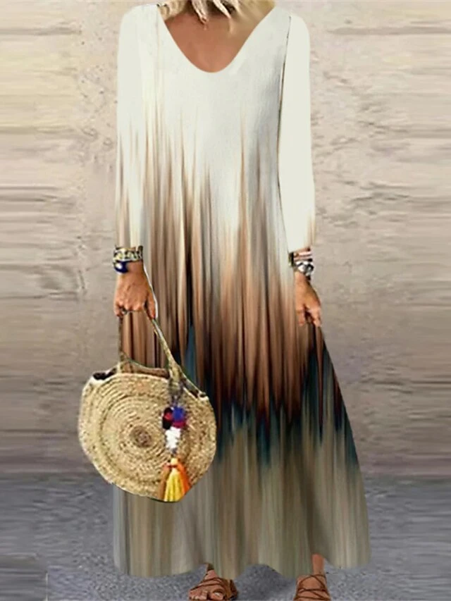 Women's Christmas Casual Dress Shift DressMaxi Long Dress Wine Red Brown Navy Blue White Long Sleeve Plaid Santa Claus Elk Print Fall Winter V Neck Vacation Casual 2022 S M L XL XXL 3XL 4XL 5XL 6XL 2 Women's Christmas Casual Dress Shift DressMaxi Long Dress Wine Red Brown Navy Blue White Long Sleeve Plaid Santa Claus Elk Print Fall Winter V Neck Vacation Casual 2022 S M L XL XXL 3XL 4XL 5XL 6XL - Image 2