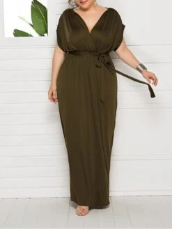 Women's Plus Size Curve Party Dress Sheath Dress Formal Dress Maxi Dress White Wine Royal Blue Short Sleeve Pure Color Lace Up Spring Fall Autumn V Neck Fashion Birthday Wedding Guest Vacation 22 Women's Plus Size Curve Party Dress Sheath Dress Formal Dress Maxi Dress White Wine Royal Blue Short Sleeve Pure Color Lace Up Spring Fall Autumn V Neck Fashion Birthday Wedding Guest Vacation -Casual Print Dress Sales okmkhh1692178804260