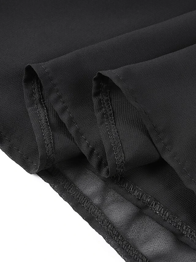 Women‘s Plus Size Curve Work Dress Chiffon Dress Swing Dress Fashion Midi Dress Layered Fake Two Piece Crew Neck 3/4 Length Sleeve Plain Regular Fit Black Red Navy Blue Summer Spring 9 Women‘s Plus Size Curve Work Dress Chiffon Dress Swing Dress Fashion Midi Dress Layered Fake Two Piece Crew Neck 3/4 Length Sleeve Plain Regular Fit Black Red Navy Blue Summer Spring - Image 9