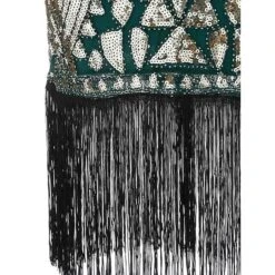 Women's Retro 1920s Fringe Dress Midi Dress Party Halloween Sequins Tassel Fringe Floral V Neck Short Sleeve Regular Fit Spring Fall 2023 Silver Black S M L XL -Casual Print Dress Sales omqcae1692849716899