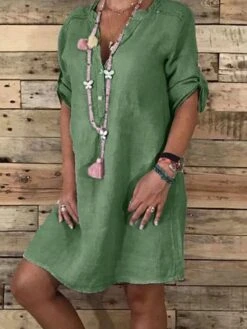 Women's Shirt Dress Casual Dress Midi Dress Outdoor Daily Polyester Basic Casual Shirt Collar Button Long Sleeve Summer Spring Fall 2023 Loose Fit White Yellow Sky Blue Pure Color S M L XL 2XL -Casual Print Dress Sales oprghm1672908897235