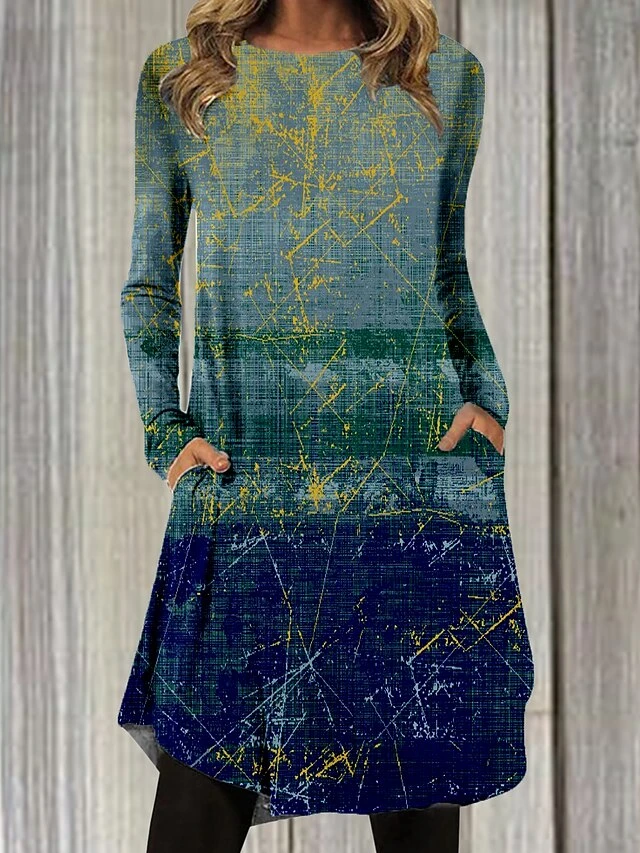 Women's Casual Dress Casual Dress T Shirt Dress Tee Dress Floral Paisley Pocket Print Crew Neck Mini Dress Fashion Outdoor Daily Long Sleeve Regular Fit Black Gray Black Wine Spring Fall S M L XL XXL 12 Women's Casual Dress Casual Dress T Shirt Dress Tee Dress Floral Paisley Pocket Print Crew Neck Mini Dress Fashion Outdoor Daily Long Sleeve Regular Fit Black Gray Black Wine Spring Fall S M L XL XXL - Image 12