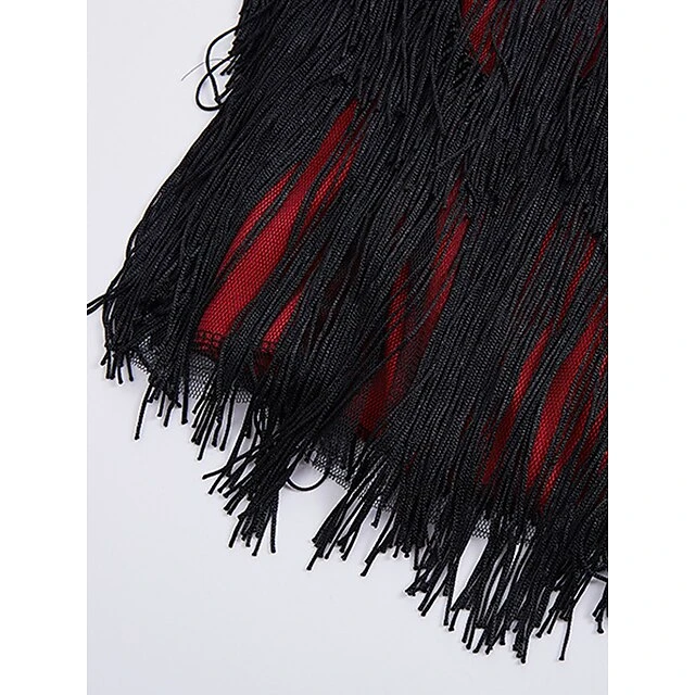 Women's Retro 1920s Fringe Dress Midi Dress Party Halloween Sequins Tassel Fringe Floral V Neck Sleeveless Regular Fit Spring Fall 2023 Silver Red S M L XL 12 Women's Retro 1920s Fringe Dress Midi Dress Party Halloween Sequins Tassel Fringe Floral V Neck Sleeveless Regular Fit Spring Fall 2023 Silver Red S M L XL - Image 12