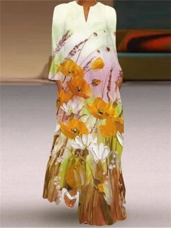 Women's Casual Dress Shift Dress Swing Dress Long Dress Maxi Dress Yellow Red Blue 3/4 Length Sleeve Flower Print Spring Fall Winter Crew Neck Fashion Vacation 2023 S M L XL 2XL 3XL 4XL 5XL 8 Women's Casual Dress Shift Dress Swing Dress Long Dress Maxi Dress Yellow Red Blue 3/4 Length Sleeve Flower Print Spring Fall Winter Crew Neck Fashion Vacation 2023 S M L XL 2XL 3XL 4XL 5XL -Casual Print Dress Sales orxzjb1672828450951