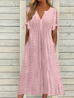 Women's Casual Dress Summer Dress Pleated Dress Plain Lace Ruched V Neck Midi Dress Fashion Elegant Outdoor Daily Short Sleeve Loose Fit White Pink Blue Summer Spring S M L XL XXL 9 Women's Casual Dress Summer Dress Pleated Dress Plain Lace Ruched V Neck Midi Dress Fashion Elegant Outdoor Daily Short Sleeve Loose Fit White Pink Blue Summer Spring S M L XL XXL -Casual Print Dress Sales osbzfs1679550690989