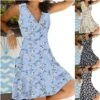 Women's Casual Dress Floral Dress Print Dress Midi Dress Black Purple Beige Sleeveless Floral Print Summer Spring V Neck Fashion Loose Fit 2023 S M L XL XXL 3XL 4XL 5XL
