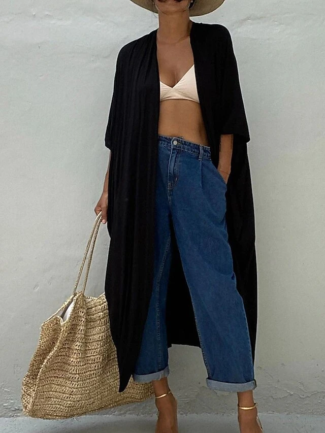 Women's Swimwear Cover Up Beach Top Normal Swimsuit Lace Up Pleated UV Protection Pure Color Black White Red Royal Blue Beige V Wire Bathing Suits New Vacation Holiday 14 Women's Swimwear Cover Up Beach Top Normal Swimsuit Lace Up Pleated UV Protection Pure Color Black White Red Royal Blue Beige V Wire Bathing Suits New Vacation Holiday - Image 14