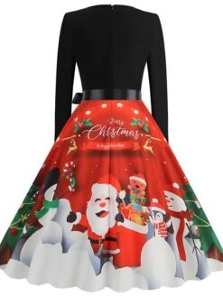 Women's Christmas Casual Dress Swing Dress Midi Dress Green Wine Light Red Fuchsia Red Long Sleeve Santa Claus Elk Bow Print Winter Fall V Neck Vacation Vintage 2022 S M L XL XXL 3XL 31 Women's Christmas Casual Dress Swing Dress Midi Dress Green Wine Light Red Fuchsia Red Long Sleeve Santa Claus Elk Bow Print Winter Fall V Neck Vacation Vintage 2022 S M L XL XXL 3XL -Casual Print Dress Sales oufgex1666761911850