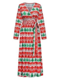 Women's Christmas Casual Dress Sheath Dress Light Pink Green Black Long Sleeve With Belt Winter Fall Autumn V Neck 2022 S M L XL 2XL 15 Women's Christmas Casual Dress Sheath Dress Light Pink Green Black Long Sleeve With Belt Winter Fall Autumn V Neck 2022 S M L XL 2XL -Casual Print Dress Sales ovaixt1667979817011