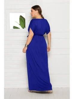 Women's Plus Size Party Dress Solid Color V Neck Short Sleeve Summer Spring Elegant Casual Prom Dress Maxi Long Dress Party Daily Dress 27 Women's Plus Size Party Dress Solid Color V Neck Short Sleeve Summer Spring Elegant Casual Prom Dress Maxi Long Dress Party Daily Dress -Casual Print Dress Sales owexxb1636535436783