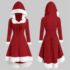 Women's Christmas Hoodie Dress Vintage Dress Midi Dress Green Black Wine Red Gray Long Sleeve Pure Color Patchwork Winter Fall Hooded Vacation Vintage 2022 S M L XL XXL 3XL -Casual Print Dress Sales oxeadn1667295486223