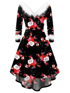 Women's Christmas Casual Dress Swing Dress Light Pink Wine Red White Black Long Sleeve Elk SnowmanTree Feather Print Winter Fall V Neck Vintage ElegantFall Dress 2022 S M L XL XXL 8 Women's Christmas Casual Dress Swing Dress Light Pink Wine Red White Black Long Sleeve Elk SnowmanTree Feather Print Winter Fall V Neck Vintage ElegantFall Dress 2022 S M L XL XXL -Casual Print Dress Sales oydoek1666003300072