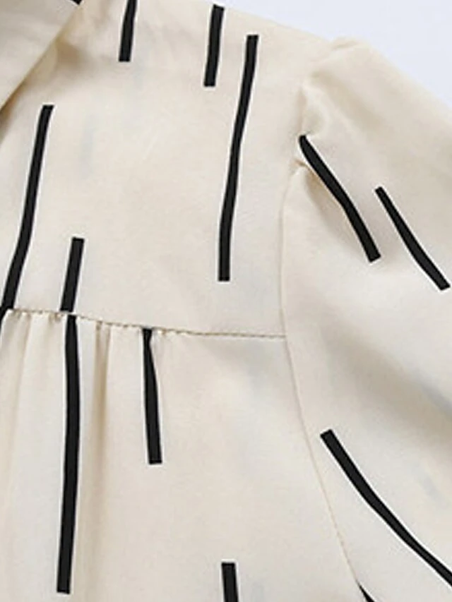 Women's Shirt Dress Casual Dress Midi Dress Outdoor Daily Polyester Fashion Modern Shirt Collar Button Pocket Long Sleeve Fall Winter 2023 Loose Fit Apricot Geometric Striped S M L XL 6 Women's Shirt Dress Casual Dress Midi Dress Outdoor Daily Polyester Fashion Modern Shirt Collar Button Pocket Long Sleeve Fall Winter 2023 Loose Fit Apricot Geometric Striped S M L XL - Image 6