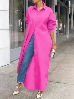 Women's Shirt Dress Casual Dress Midi Dress Outdoor Daily Vacation Polyester Fashion Modern Shirt Collar Split Long Sleeve Fall Winter 2023 Loose Fit Black White Yellow Plain S M L XL XXL 15 Women's Shirt Dress Casual Dress Midi Dress Outdoor Daily Vacation Polyester Fashion Modern Shirt Collar Split Long Sleeve Fall Winter 2023 Loose Fit Black White Yellow Plain S M L XL XXL -Casual Print Dress Sales pekxkq1692342891989