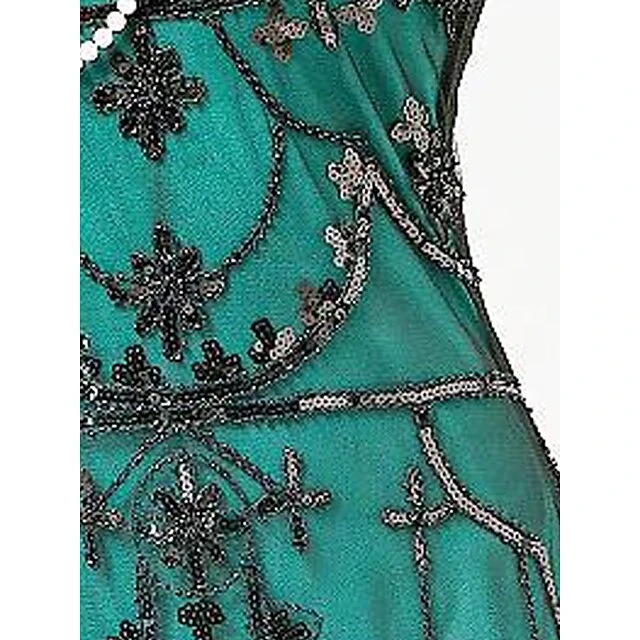 Women's Retro 1920s Sequin Dress Long Dress Maxi Dress Party Halloween Sequins Mesh Floral V Neck Short Sleeve Regular Fit Spring Fall 2023 Black Red XS S M L 10 Women's Retro 1920s Sequin Dress Long Dress Maxi Dress Party Halloween Sequins Mesh Floral V Neck Short Sleeve Regular Fit Spring Fall 2023 Black Red XS S M L - Image 10