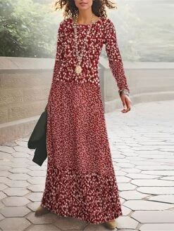 Women's T Shirt Dress Casual Dress Winter Dress Floral Print Crew Neck Long Dress Maxi Dress Fashion Streetwear Outdoor Street Long Sleeve Regular Fit Yellow Wine Navy Blue Spring Fall S M L XL XXL 9 Women's T Shirt Dress Casual Dress Winter Dress Floral Print Crew Neck Long Dress Maxi Dress Fashion Streetwear Outdoor Street Long Sleeve Regular Fit Yellow Wine Navy Blue Spring Fall S M L XL XXL -Casual Print Dress Sales pfhzmr1692242603195