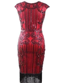 Women's Retro 1920s Fringe Dress Midi Dress Party Halloween Sequins Tassel Fringe Floral Crewneck Sleeveless Regular Fit Spring Fall 2023 Black Burgundy S M L XL 12 Women's Retro 1920s Fringe Dress Midi Dress Party Halloween Sequins Tassel Fringe Floral Crewneck Sleeveless Regular Fit Spring Fall 2023 Black Burgundy S M L XL -Casual Print Dress Sales piowgj1692947676893