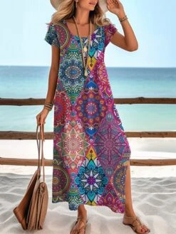 Women's Casual Dress Summer Dress Print Dress Floral Ombre Split Print Crew Neck Long Dress Maxi Dress Active Fashion Outdoor Daily Short Sleeve Regular Fit White Blue Purple Summer Spring S M L XL 7 Women's Casual Dress Summer Dress Print Dress Floral Ombre Split Print Crew Neck Long Dress Maxi Dress Active Fashion Outdoor Daily Short Sleeve Regular Fit White Blue Purple Summer Spring S M L XL -Casual Print Dress Sales pjdbtp1689676711031