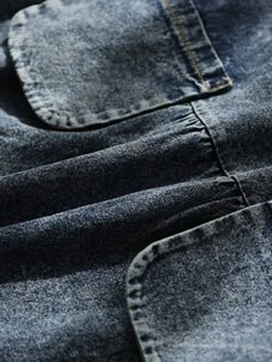 Women's Denim Dress Swing Dress Denim Overall Pinafore Dress Maxi Long Dress Cotton Denim Casual Daily Holiday Vacation Crew Neck Pocket Sleeveless Summer Spring 2023 Loose Fit Black Blue Pure Color -Casual Print Dress Sales plchbt1653381101969