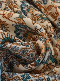 Women's Casual Dress Winter Dress Ethnic Dress Floral Tribal Lace Up Ruched Crew Neck Puff Sleeve Midi Dress Fashion Ethnic Outdoor Christmas Long Sleeve Loose Fit Red Khaki Dark Blue Fall Winter -Casual Print Dress Sales pmhqdg1697791096276