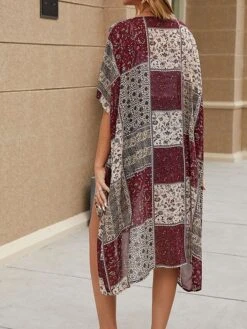 Women's Swimwear Swimsuit Cover Up Beach Top Plus Size Swimsuit For Big Busts Print Floral Color Block Black Wine V Wire Bathing Suits New Casual -Casual Print Dress Sales posava1624503820408