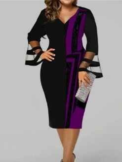Women‘s Plus Size Curve Work Dress Bodycon Sheath Dress Stripe Midi Dress Long Sleeve Mesh V Neck Elegant Outdoor White Red Spring Fall L XL XXL 3XL 4XL 11 Women‘s Plus Size Curve Work Dress Bodycon Sheath Dress Stripe Midi Dress Long Sleeve Mesh V Neck Elegant Outdoor White Red Spring Fall L XL XXL 3XL 4XL -Casual Print Dress Sales pplyxo1672824182030