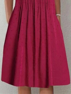 Women's Casual Dress Summer Dress Midi Dress Button Pocket Outdoor Daily Date Fashion Basic Crew Neck Short Sleeve 2023 Regular Fit Red Color S M L XL XXL Size -Casual Print Dress Sales pqnwxn1684833071632