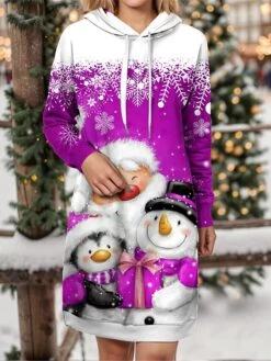 Women's Christmas Dress Hoodie Dress Mini Dress Warm Fashion Outdoor Christmas Holiday Hoodie Print Snowman Snowflake Loose Fit Yellow Wine Blue S M L XL XXL 8 Women's Christmas Dress Hoodie Dress Mini Dress Warm Fashion Outdoor Christmas Holiday Hoodie Print Snowman Snowflake Loose Fit Yellow Wine Blue S M L XL XXL -Casual Print Dress Sales prakwd1697542413634