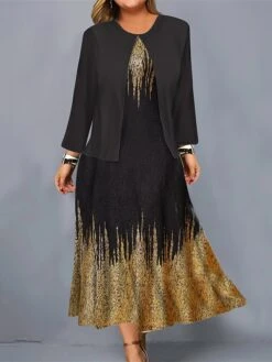 Women's Plus Size Curve Casual Dress Dress Set Two Piece Dress Geometric Gradient Midi Dress Long Sleeve Print Crew Neck Fashion Outdoor Blue Gold Fall Winter L XL XXL 3XL 4XL 7 Women's Plus Size Curve Casual Dress Dress Set Two Piece Dress Geometric Gradient Midi Dress Long Sleeve Print Crew Neck Fashion Outdoor Blue Gold Fall Winter L XL XXL 3XL 4XL -Casual Print Dress Sales pumozs1695362837710