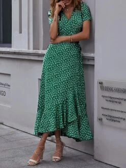 Women's Long Dress Maxi Dress Wrap Dress Floral Dress Summer Dress Graphic Modern Casual Outdoor Daily Holiday Ruffle Split Short Sleeve V Neck Dress Regular Fit Green Summer Spring S M L XL 18 Women's Long Dress Maxi Dress Wrap Dress Floral Dress Summer Dress Graphic Modern Casual Outdoor Daily Holiday Ruffle Split Short Sleeve V Neck Dress Regular Fit Green Summer Spring S M L XL -Casual Print Dress Sales pxnqdv1678687463561