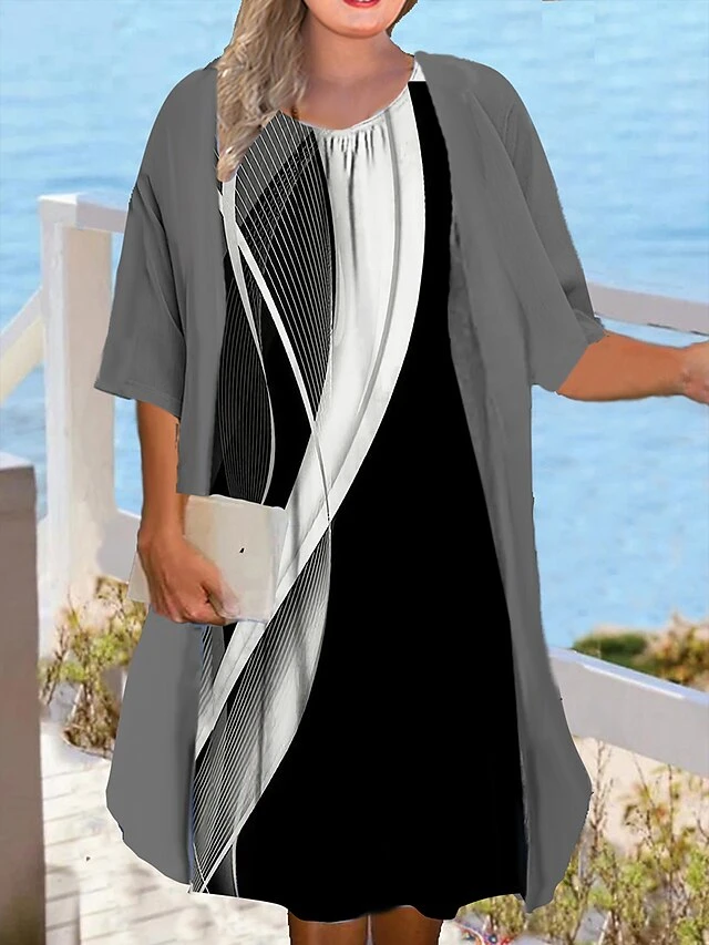 Women‘s Plus Size Curve Casual Dress Graphic Floral Midi Dress Half Sleeve Print Crew Neck Fashion Daily Black White Summer Spring L XL XXL 3XL 4XL 1 Women‘s Plus Size Curve Casual Dress Graphic Floral Midi Dress Half Sleeve Print Crew Neck Fashion Daily Black White Summer Spring L XL XXL 3XL 4XL