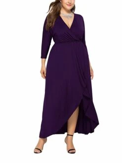 Women's Plus Size Work Dress Black Dress A Line Dress Fashion Long Dress Maxi Dress Ruched V Neck Long Sleeve Plain Loose Fit Black Wine Dark Green Fall XL XXL 3XL 4XL 31 Women's Plus Size Work Dress Black Dress A Line Dress Fashion Long Dress Maxi Dress Ruched V Neck Long Sleeve Plain Loose Fit Black Wine Dark Green Fall XL XXL 3XL 4XL -Casual Print Dress Sales pyxzmf1693203511428