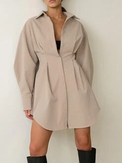 Women's Shirt Dress Casual Dress Mini Dress Outdoor Daily Date Polyester Fashion Basic Shirt Collar Button Long Sleeve Fall Winter 2023 Regular Fit Black White Brown Pure Color S M L 33 Women's Shirt Dress Casual Dress Mini Dress Outdoor Daily Date Polyester Fashion Basic Shirt Collar Button Long Sleeve Fall Winter 2023 Regular Fit Black White Brown Pure Color S M L -Casual Print Dress Sales pzrmwr1695644831937