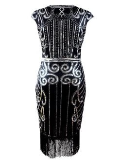 Women's Retro 1920s Fringe Dress Midi Dress Party Halloween Sequins Tassel Fringe Floral Crewneck Sleeveless Regular Fit Spring Fall 2023 Black Burgundy S M L XL 11 Women's Retro 1920s Fringe Dress Midi Dress Party Halloween Sequins Tassel Fringe Floral Crewneck Sleeveless Regular Fit Spring Fall 2023 Black Burgundy S M L XL -Casual Print Dress Sales qbzqzn1692947675758