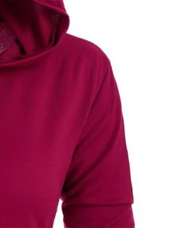 Women‘s Halloween Dress Casual Dress Hoodie Dress Midi Dress Gothic Basic Outdoor Vacation V Neck Pure Color Solid Color Regular Fit Black Red S M L XL XXL -Casual Print Dress Sales qcoyjb1692244556681