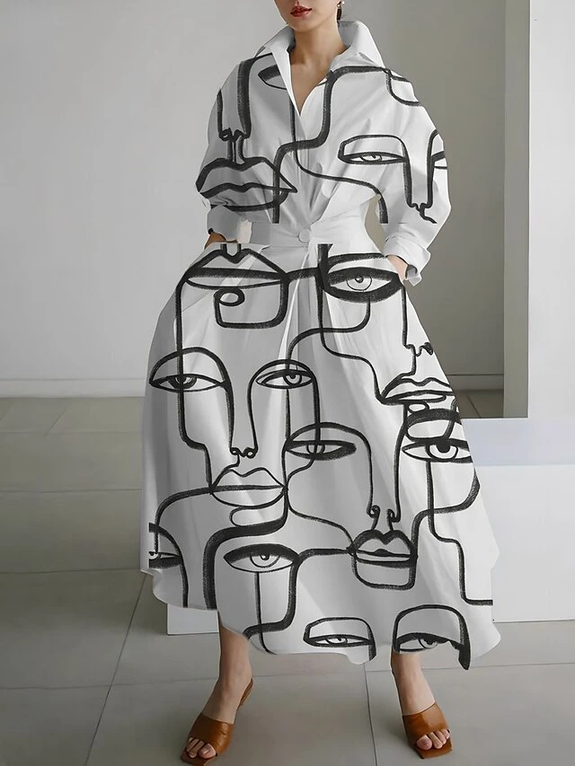 Women's Shirt Dress Casual Dress Swing Dress Maxi Long Dress Outdoor Office Daily Polyester Fashion Modern Shirt Collar Button Pocket Long Sleeve Fall Winter 2023 Loose Fit White Yellow Royal Blue 4 Women's Shirt Dress Casual Dress Swing Dress Maxi Long Dress Outdoor Office Daily Polyester Fashion Modern Shirt Collar Button Pocket Long Sleeve Fall Winter 2023 Loose Fit White Yellow Royal Blue - Image 4