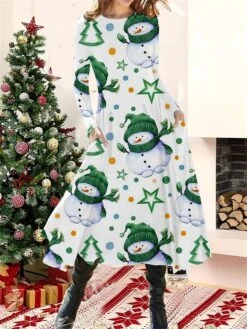 Women's Christmas Casual Dress Swing Dress Midi Dress Green Blue Light Green Long Sleeve Santa Claus Pocket Winter Fall Autumn Fashion Christmas Daily 2022 S M L XL XXL 3XL 10 Women's Christmas Casual Dress Swing Dress Midi Dress Green Blue Light Green Long Sleeve Santa Claus Pocket Winter Fall Autumn Fashion Christmas Daily 2022 S M L XL XXL 3XL -Casual Print Dress Sales qegryd1667815414778