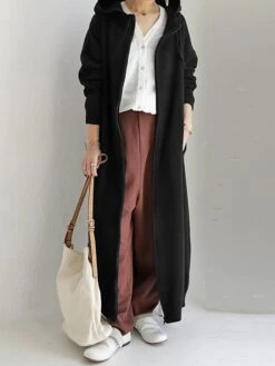 Women's Casual Dress Hoodie Dress Shift Dress Long Dress Maxi Dress Pocket Outdoor Street Daily Active Fashion Hooded Long Sleeve 2023 Loose Fit Black Brown Gray Color S M L XL XXL Size -Casual Print Dress Sales qftpbi1692776287047