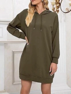 Women's Casual Dress Hoodie Dress Shift Dress Mini Dress Pocket Outdoor Street Daily Active Fashion Hooded Long Sleeve 2023 Loose Fit Black Wine Army Green Color S M L XL XXL Size 35 Women's Casual Dress Hoodie Dress Shift Dress Mini Dress Pocket Outdoor Street Daily Active Fashion Hooded Long Sleeve 2023 Loose Fit Black Wine Army Green Color S M L XL XXL Size -Casual Print Dress Sales qivjad1693558125139
