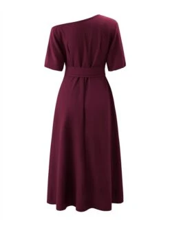 Women's Casual Dress Swing Dress Summer Dress Long Dress Maxi Dress Lace Up Pocket Street Daily Going Out Fashion Elegant Crew Neck Half Sleeve 2023 Regular Fit Black Wine Green Color S M L XL XXL -Casual Print Dress Sales qlfahc1688468714772