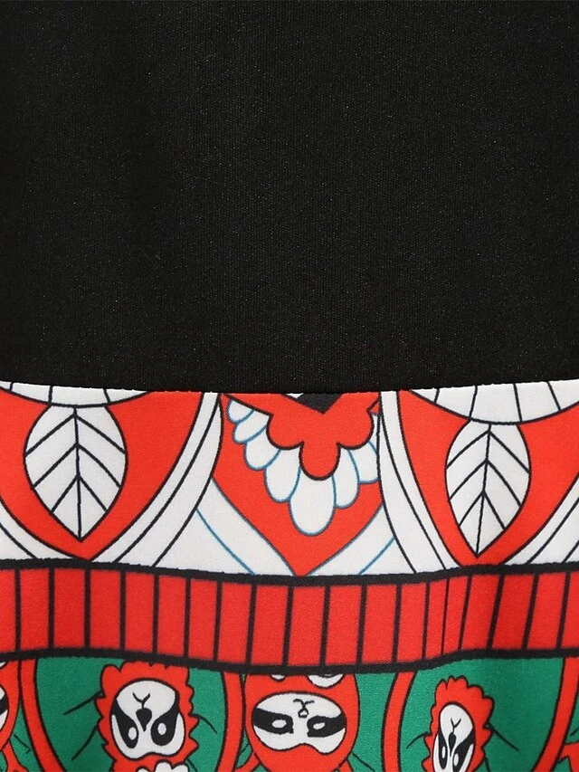 Women's Christmas Retro 1950s Vintage Dress Midi Dress Party Ruched Bow Christmas Tree Crew Neck Long Sleeve Regular Fit Fall Winter 2023 Black S M L XL 4 Women's Christmas Retro 1950s Vintage Dress Midi Dress Party Ruched Bow Christmas Tree Crew Neck Long Sleeve Regular Fit Fall Winter 2023 Black S M L XL - Image 4