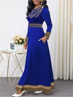 Women's Casual Dress Swing Dress Long Dress Maxi Dress Black Blue Red Long Sleeve Floral Pocket Winter Fall Modern Winter Dress Weekend Fall Dress Slim 2023 S M L XL XXL 3XL 4XL 5XL